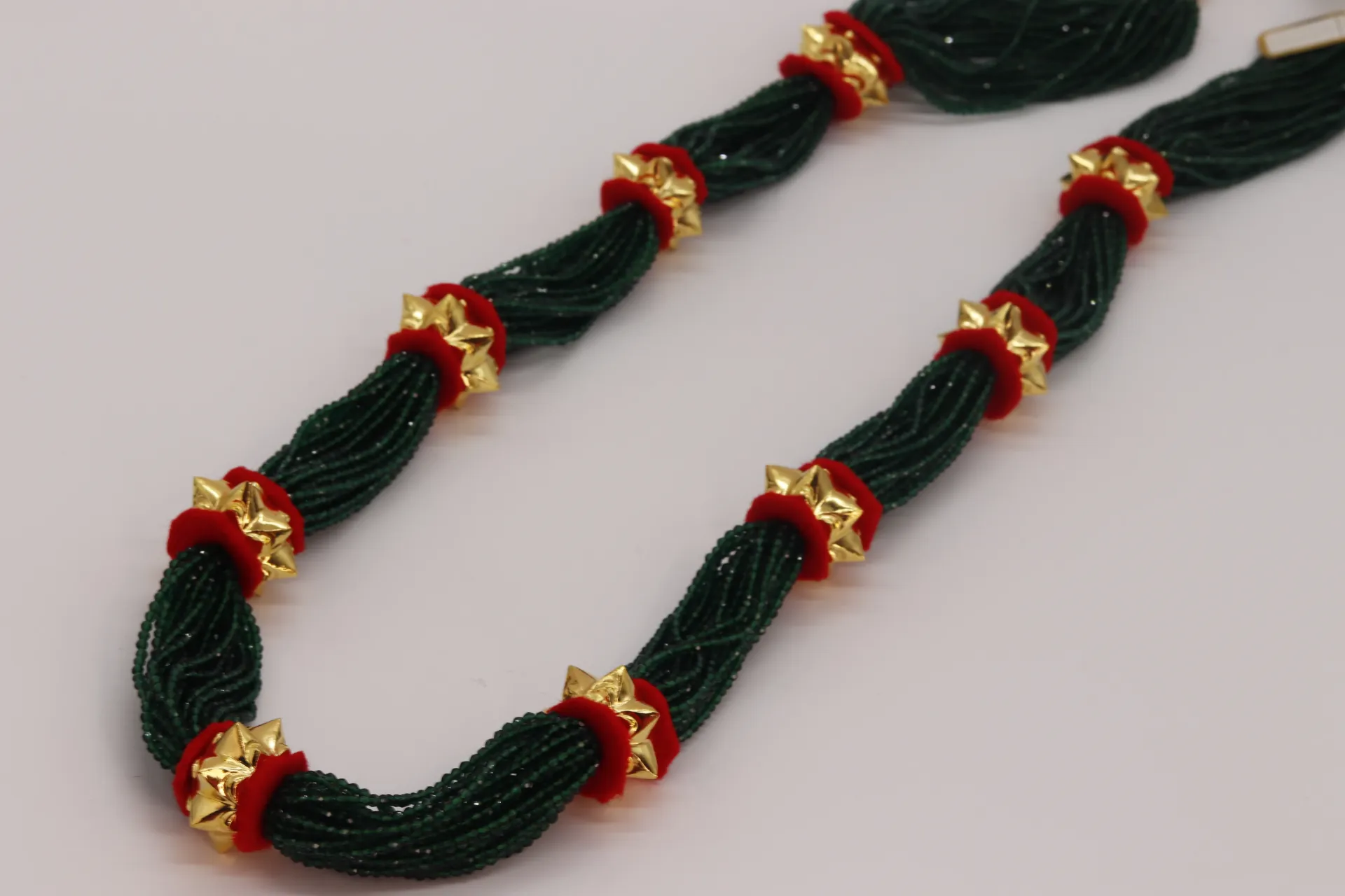 [11254] 24k Long Naugedi Necklace with Hydrocrystal potey