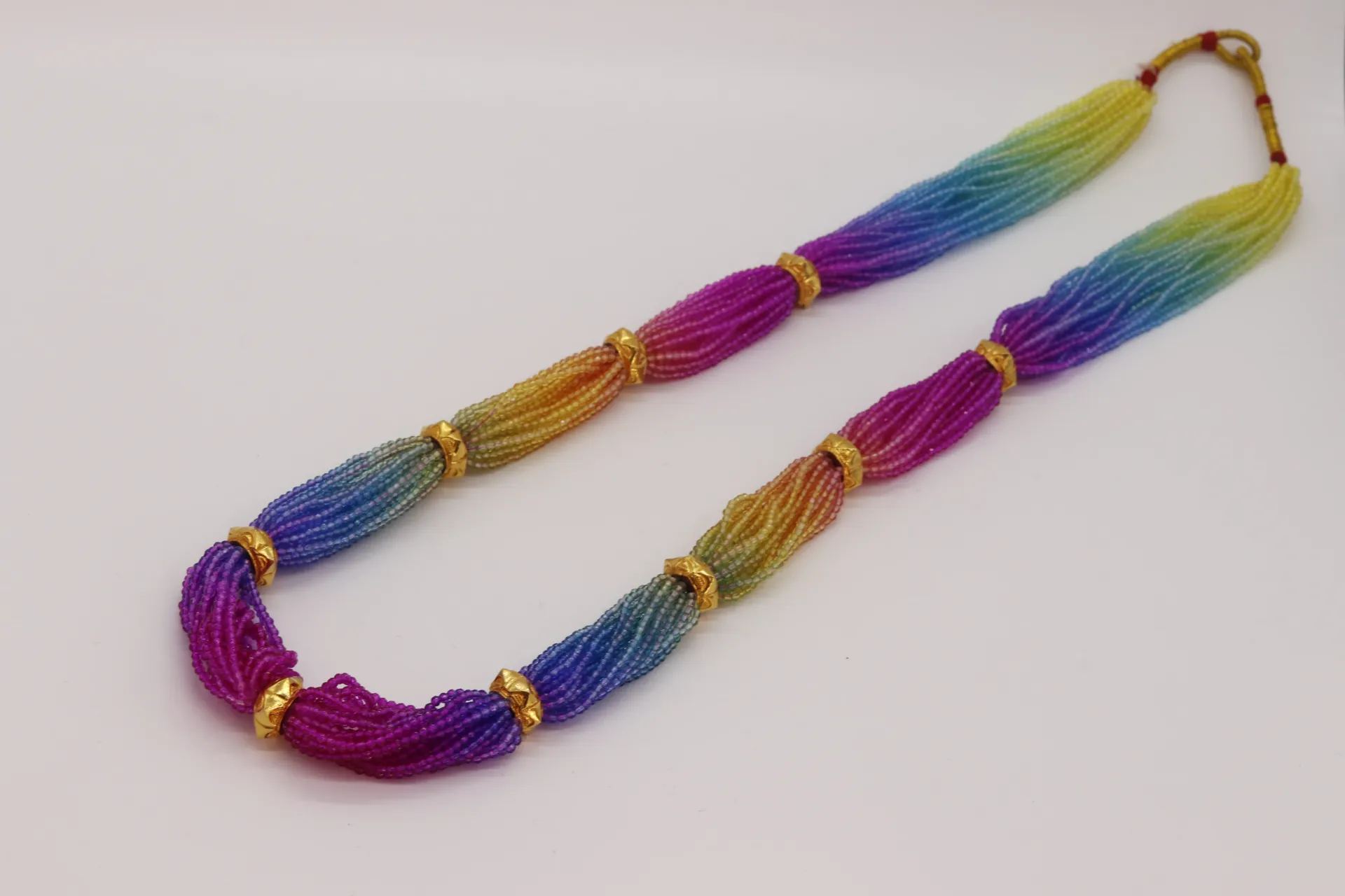 24k Long Rainbow Naugedi Necklace with Hydrocrystal Potey