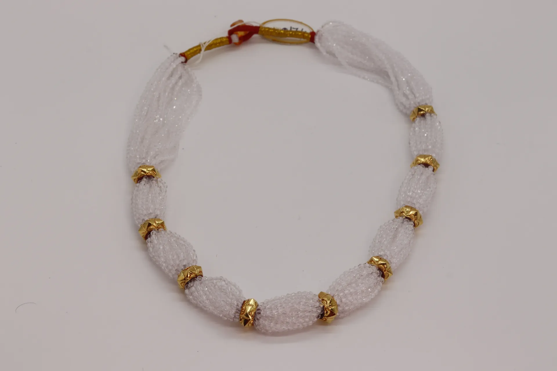24 Mini Naugedi Necklace with Hydrocrystal Potey(white colour)