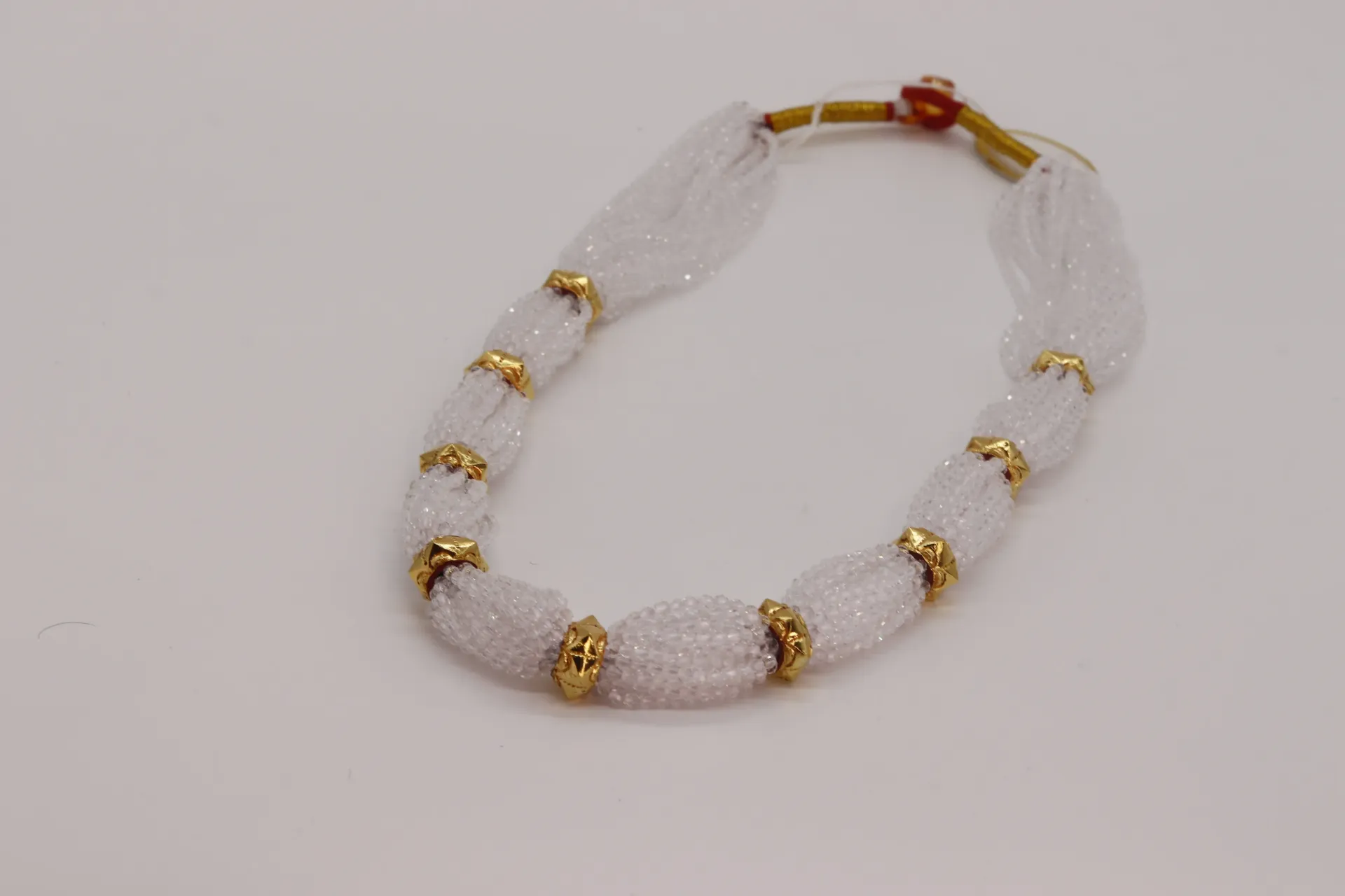 24k Mini Naugedi Necklace with Hydrocrystal Potey(white colour)