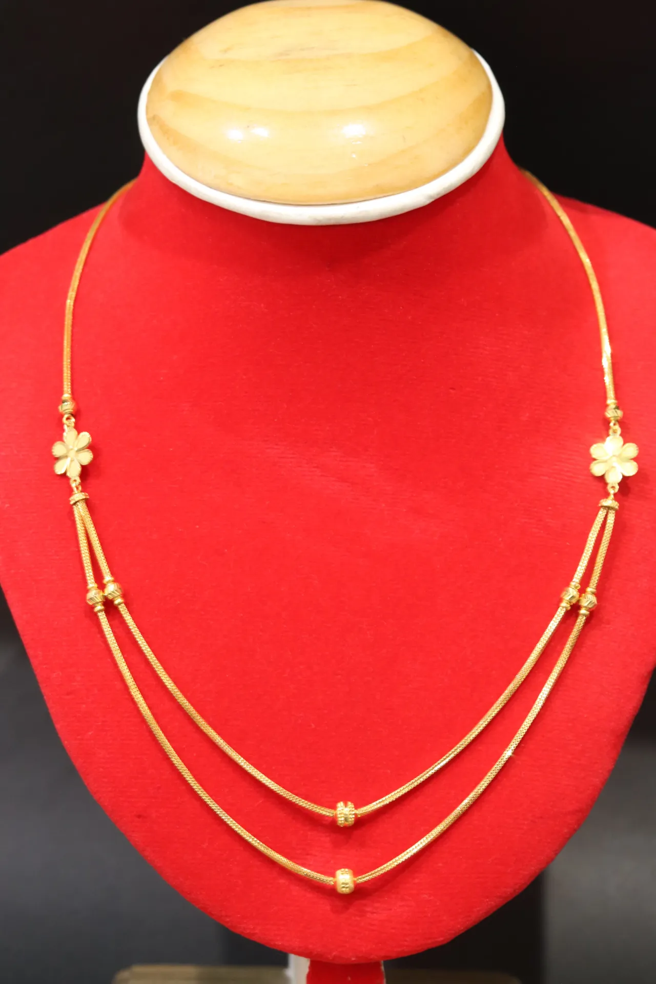 [10580] 22k Two Layered Ball Chain