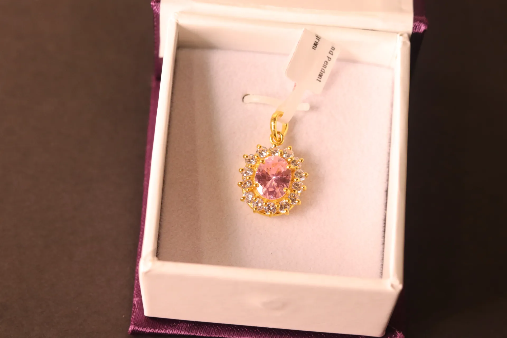 24k Pink Oval/ Round Pendant