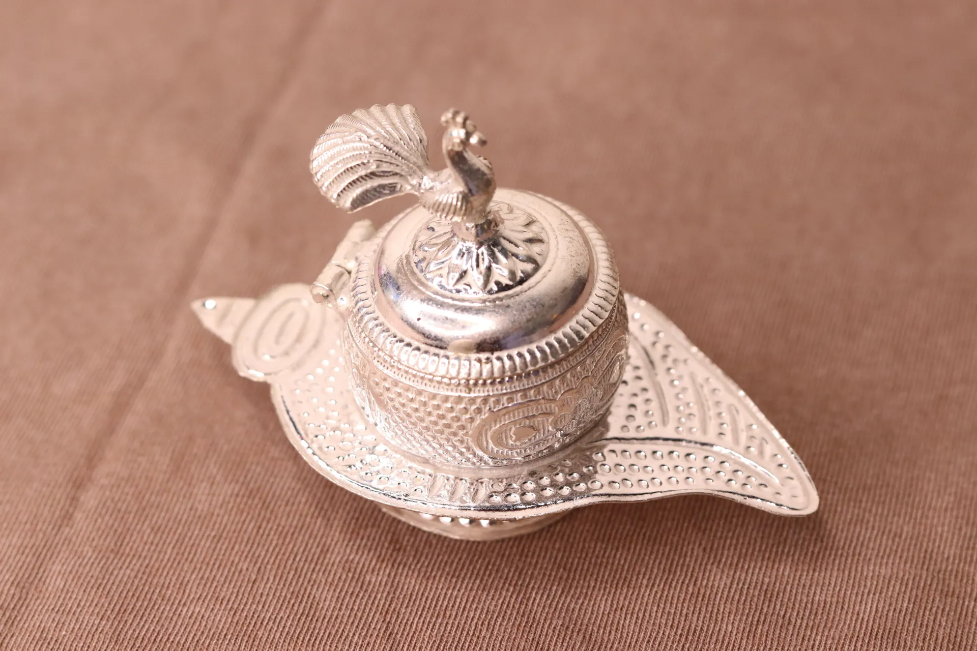 [10686] Silver Sindoor Box